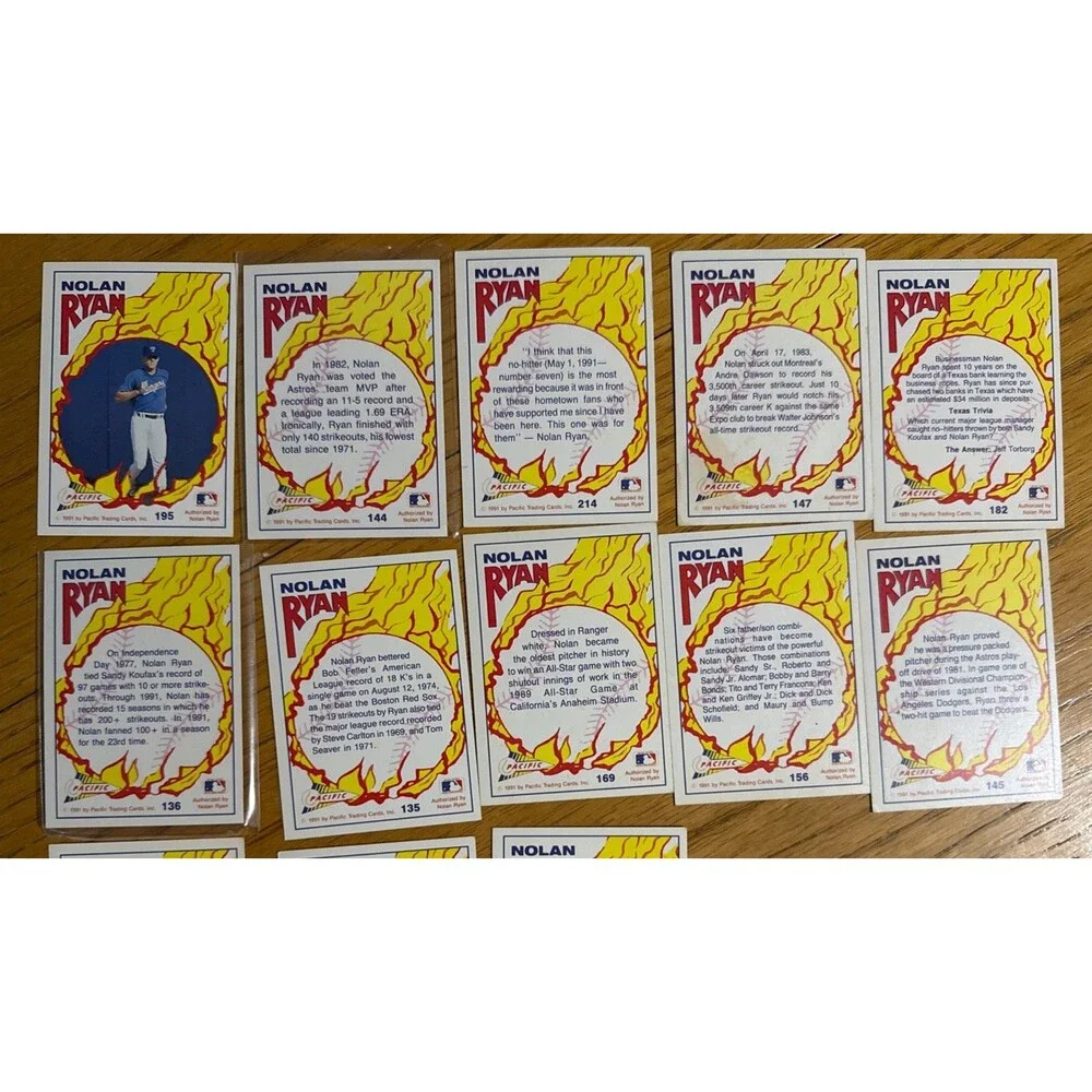 Nolan Ryan 17 Card Lot 1990 Score Highlights 1992 Pacific Texas Express Run
